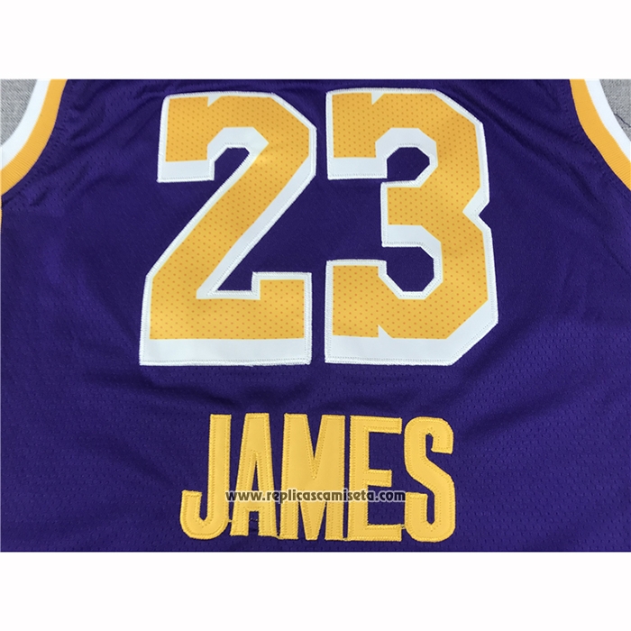 Camiseta Los Angeles Lakers Lebron James #23 Statement 2020 Final Bound Violeta
